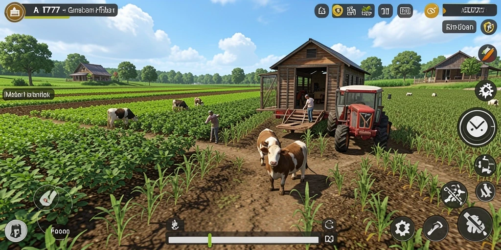 Screenshot menunjukkan gameplay seru saat bertani di AT777.