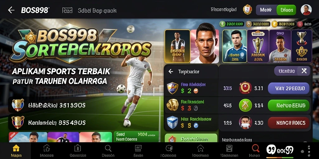 Tampilan antarmuka pengguna aplikasi Sportsbook BOS898.