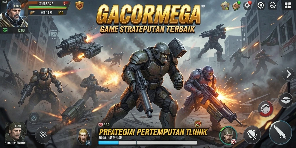 Tangkapan layar GACORMEGA menampilkan pertempuran strategi yang seru.