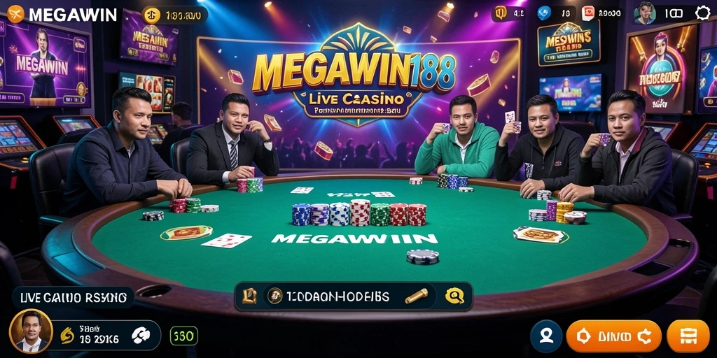 Tampilan gameplay menegangkan di MEGAWIN188 Live Casino.