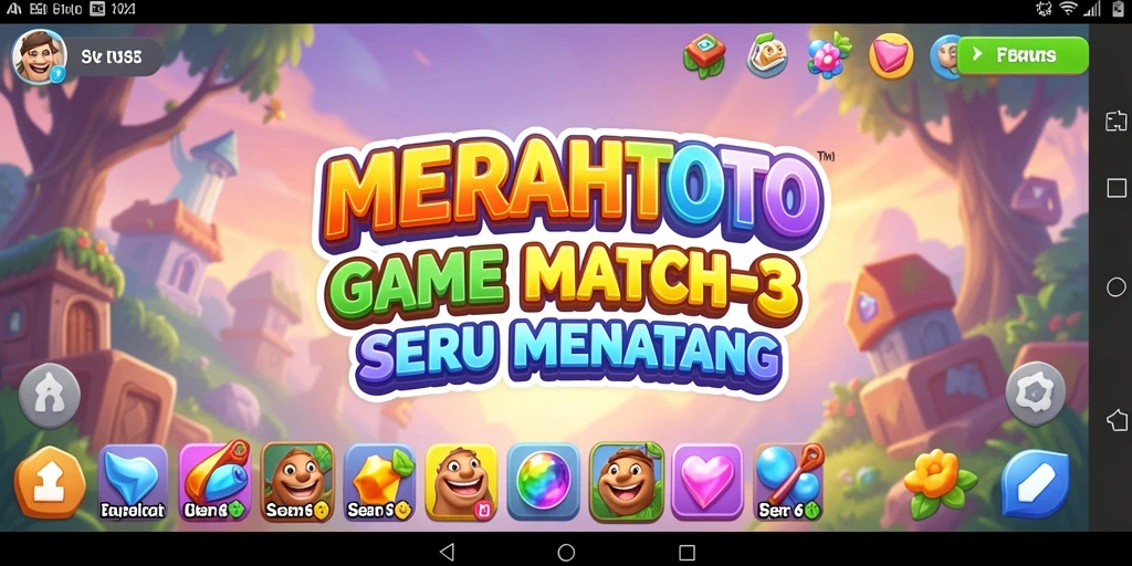 Tampilan gameplay seru di MERAHTOTO dengan kombinasi Match-3.