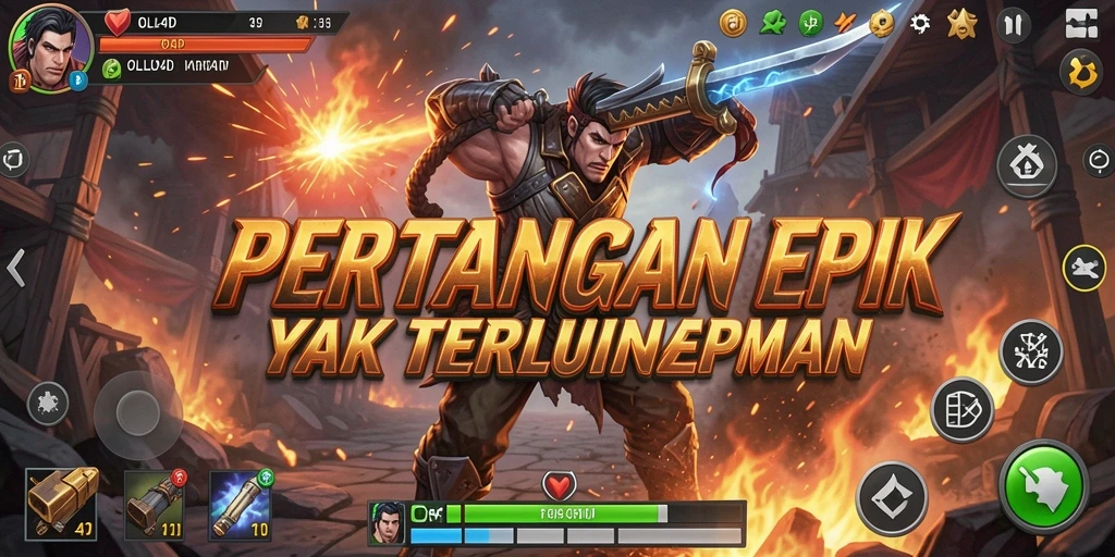 Gameplay seru dan mendebarkan dari OLLO4D yang menampilkan pertarungan karakter.