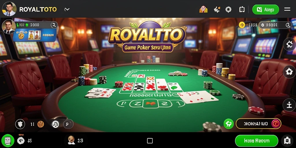 Tangkapan layar gameplay seru ROYALTOTO dengan suasana permainan Poker yang menarik.