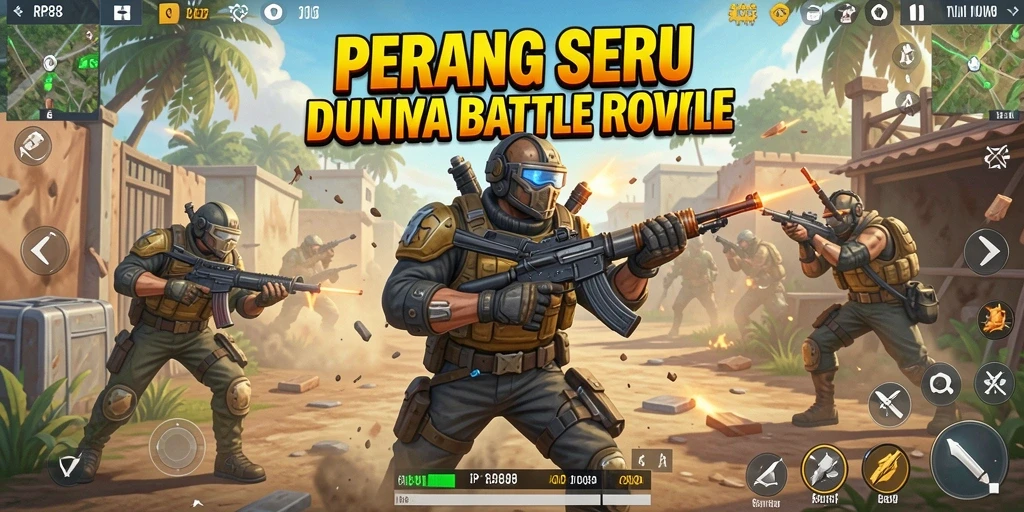 Gameplay seru RP888 dalam pertempuran Battle Royale.