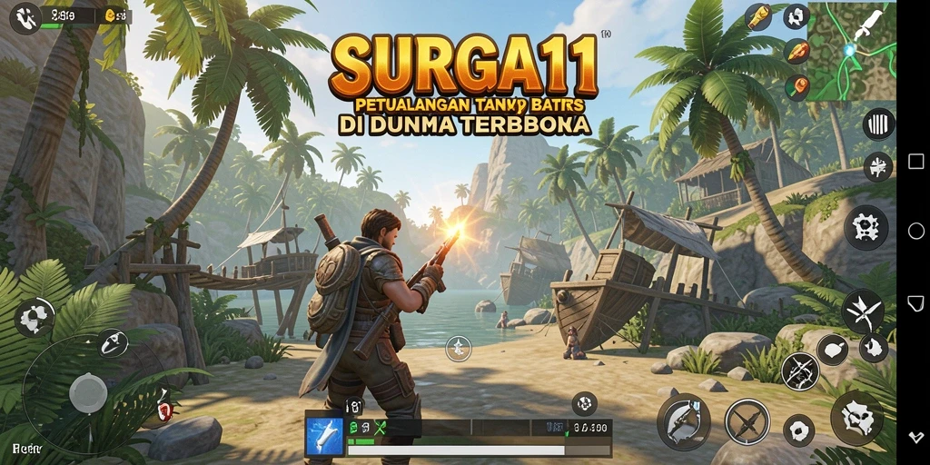 Screenshot gameplay SURGA11 menampilkan petualangan luar biasa di dunia terbuka.
