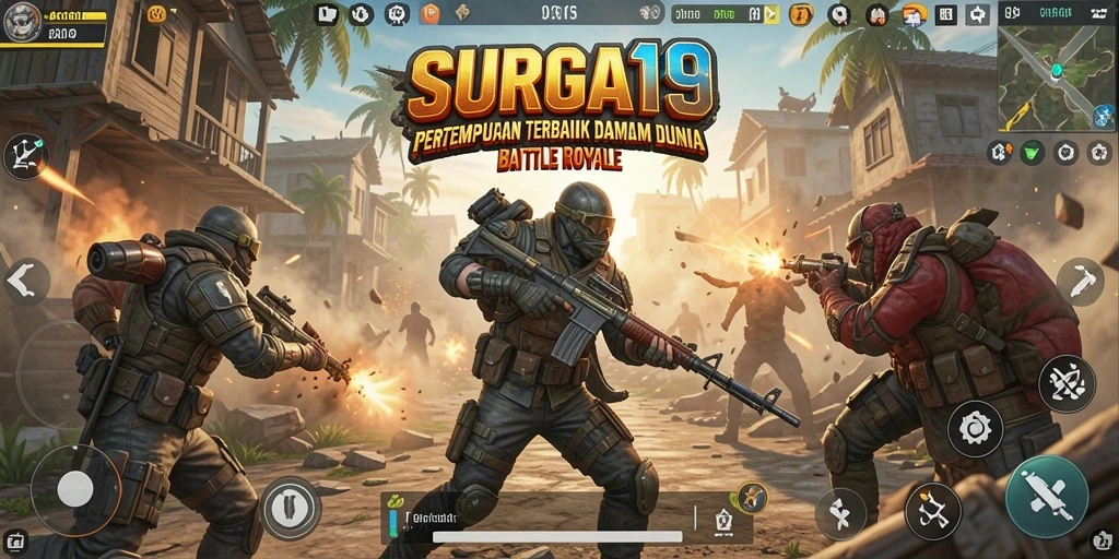 Tampilan dinamis pertempuran di SURGA19 dengan action Battle Royale.