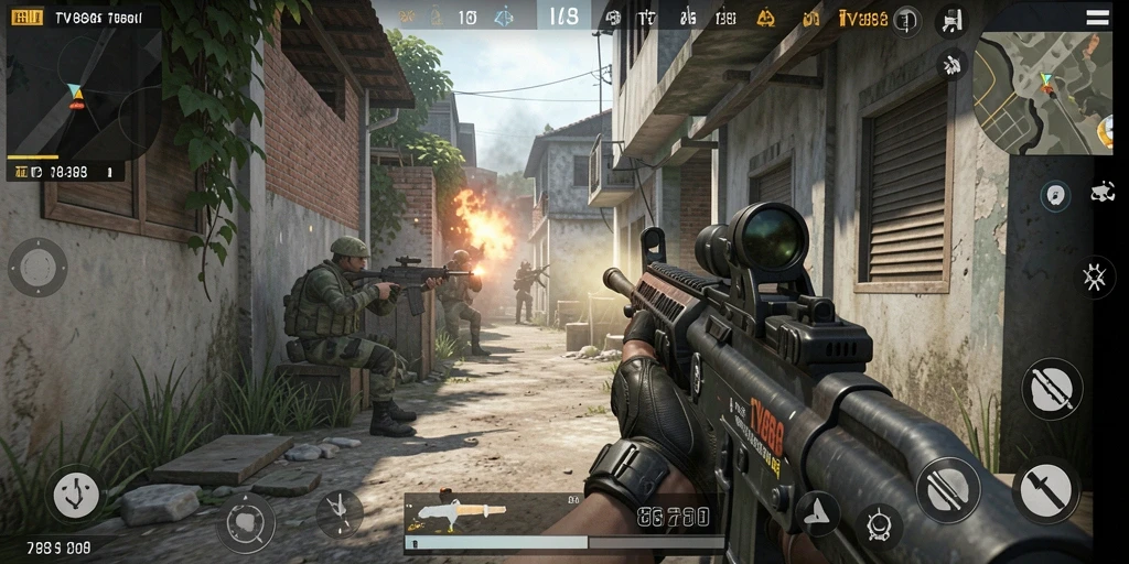 Tampilan gameplay <strong>TV888</strong> yang mendebarkan dalam aksi FPS.