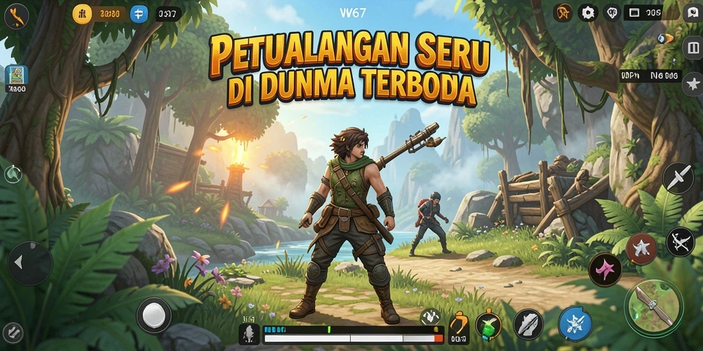 Screenshot W67 menampilkan petualangan mendebarkan di dunia terbuka.